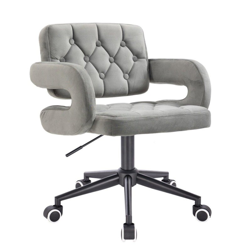 Steel velour chair black casters