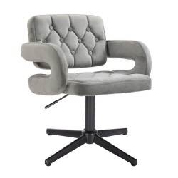 Steel velour chair black base
