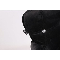 Fotel Hr804Cn Czarny Welur Złota Podstawa