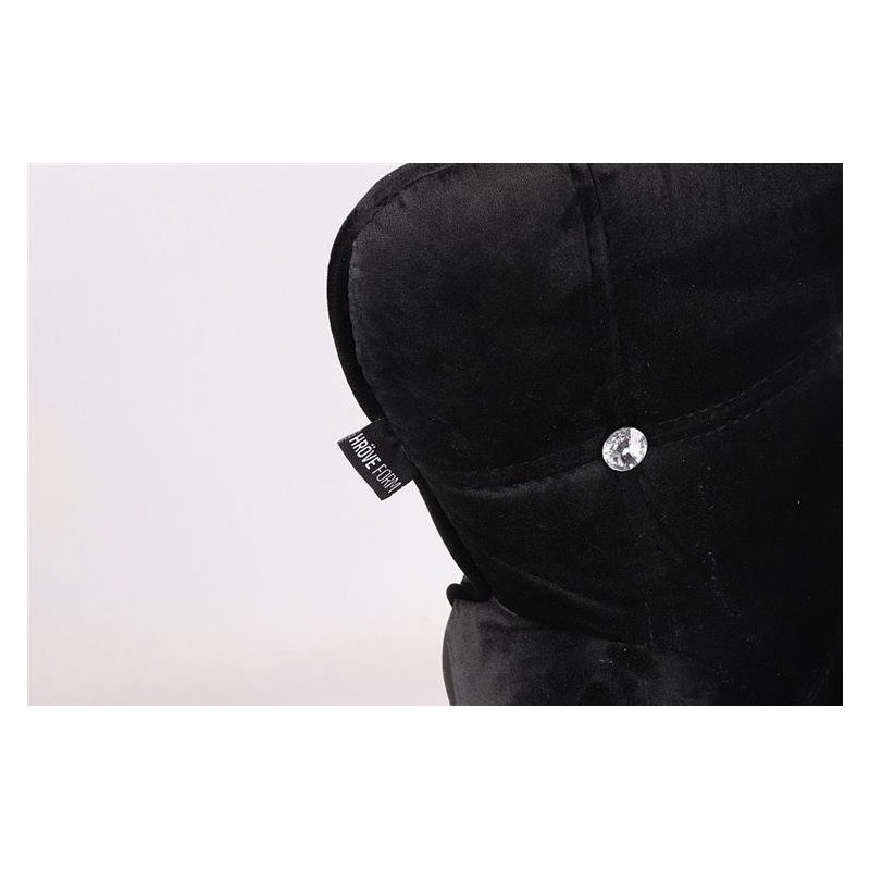 Fotel Hr804Cn Czarny Welur Złota Podstawa