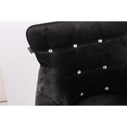 Fotel Hr804Cn Czarny Welur Złota Podstawa