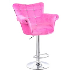 Pink velvet chair chrome base
