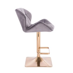 Welurowe grafitowe krzesło złota podstawa