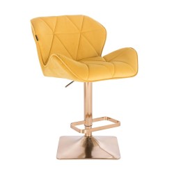 Yellow velvet chair gold base