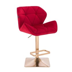 Red velour chair gold base