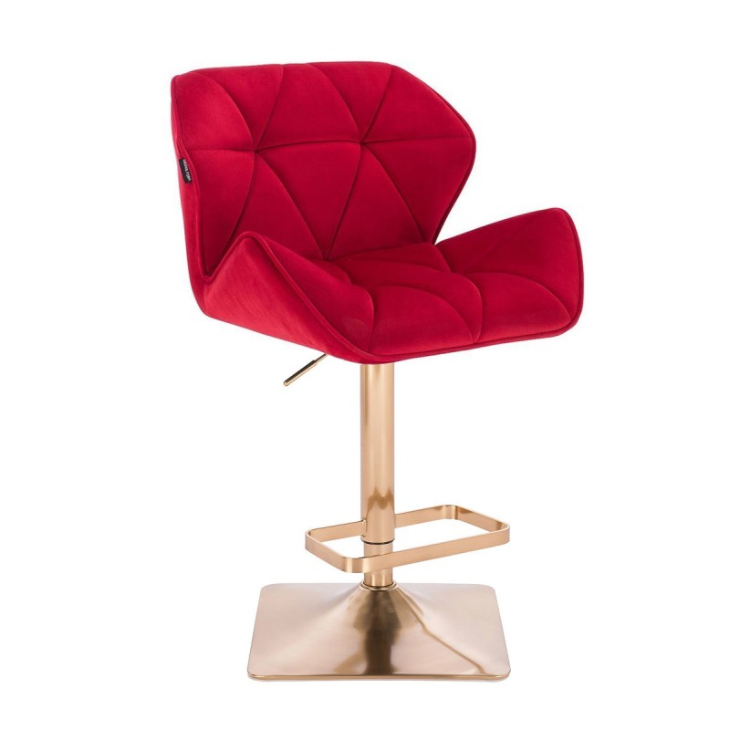 Red velour chair gold base