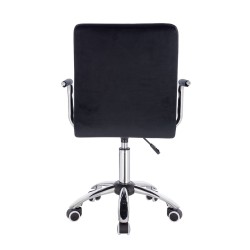Black velour cosmetic chair silver-base