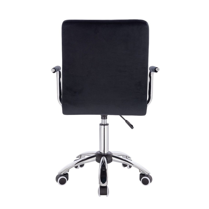 Black velour cosmetic chair silver-base