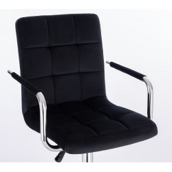 Black velour chair, silver base