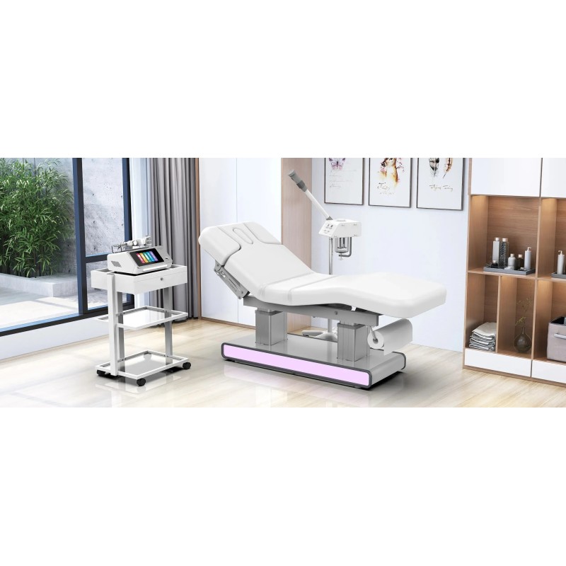 Łóżko kosmetyczne Laguna z opcją podgrzewania białe -Łóżka do masażu podgrzewane- 