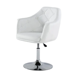 Fotel DERMEA  Biały ekoskóra ekoskóra pikowany -Fotele Ekoskóra- 
