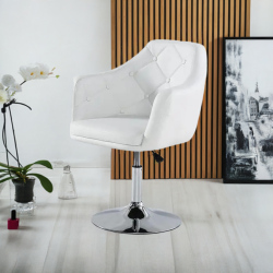 Fotel DERMEA  Biały ekoskóra ekoskóra pikowany -Fotele Ekoskóra- 