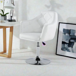 Fotel DERMEA  Biały ekoskóra ekoskóra pikowany -Fotele Ekoskóra- 