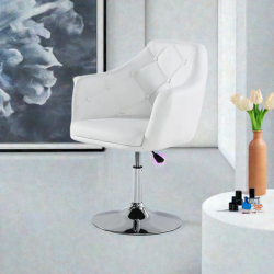 Fotel DERMEA  Biały ekoskóra ekoskóra pikowany -Fotele Ekoskóra- 