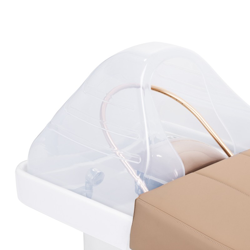 Beige reclining salon shampoo chair