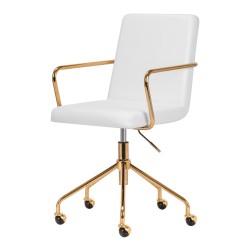 Krzesło Kosmetyczne QS-OF211G złoto kremowo - szare