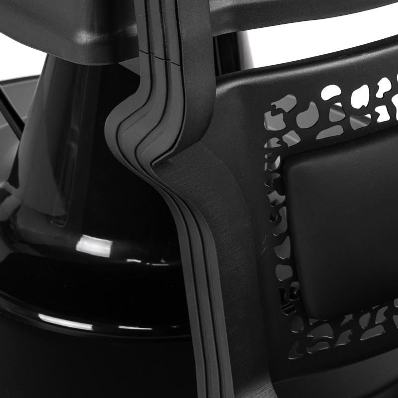 Gabbiano Fotel barberski Niccolo czarny bezguzikowy