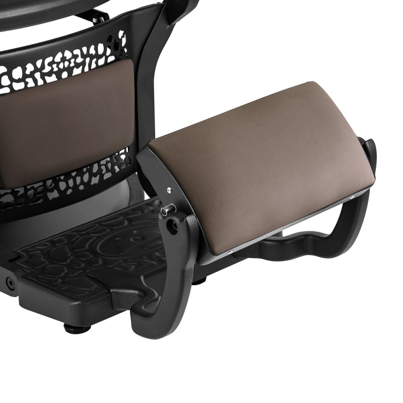 Gabbiano Fotel barberski Niccolo brązowy bezguzikowy