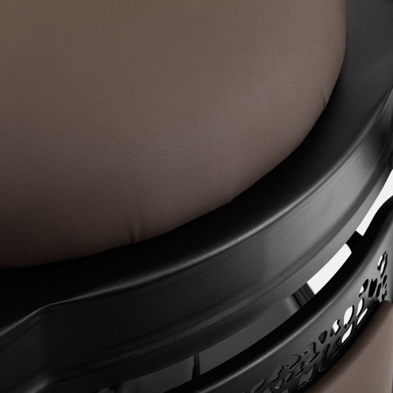 Gabbiano Fotel barberski Niccolo brązowy bezguzikowy