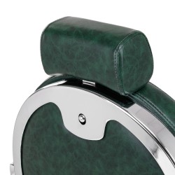 Gabbiano fotel barberski President Zielony z chromowaną ramą