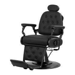 Gabbiano Fotel barberski Francesco czarny z czarną ramą