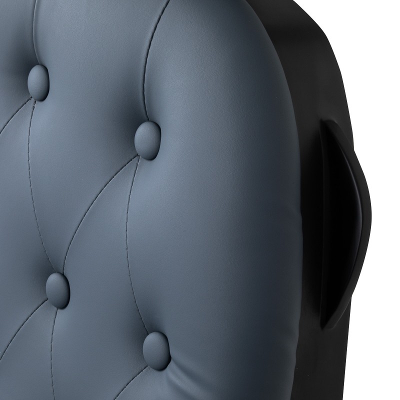 Gabbiano Fotel barberski Francesco grafitowy z czarną ramą