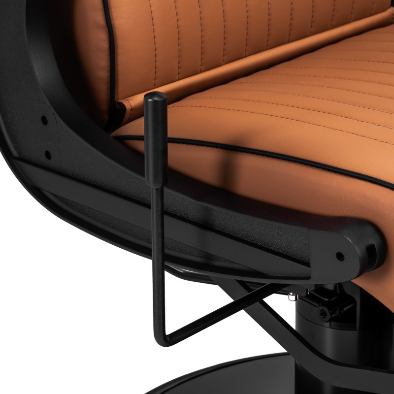 Light-brown barber chair black-frame