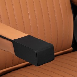 Gabbiano fotel barberski Visionerio jasnobrązowy czarna rama