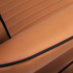 Gabbiano fotel barberski Visionerio jasnobrązowy czarna rama