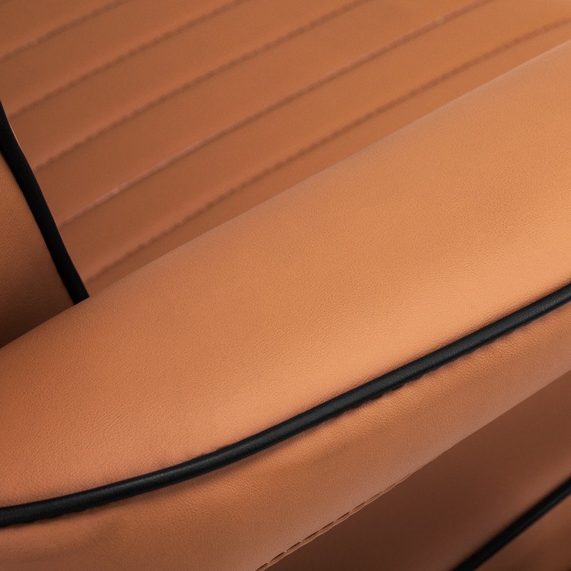 Gabbiano fotel barberski Visionerio jasnobrązowy czarna rama