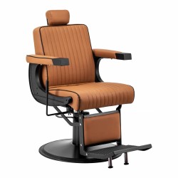 Light-brown barber chair black frame