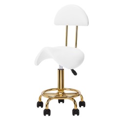 Taboret kosmetyczny 6001-G złoto - biały 2 gat.