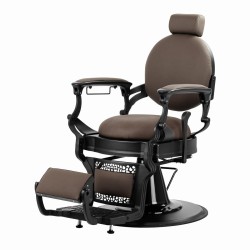 Gabbiano Fotel barberski Niccolo brązowy bezguzikowy