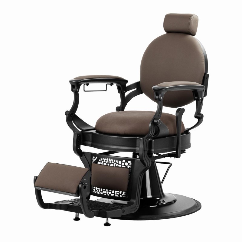 Gabbiano Fotel barberski Niccolo brązowy bezguzikowy