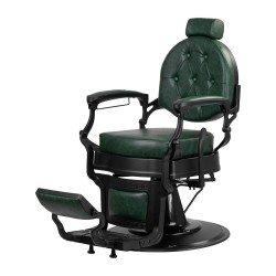Gabbiano fotel barberski President zielony z czarną ramą
