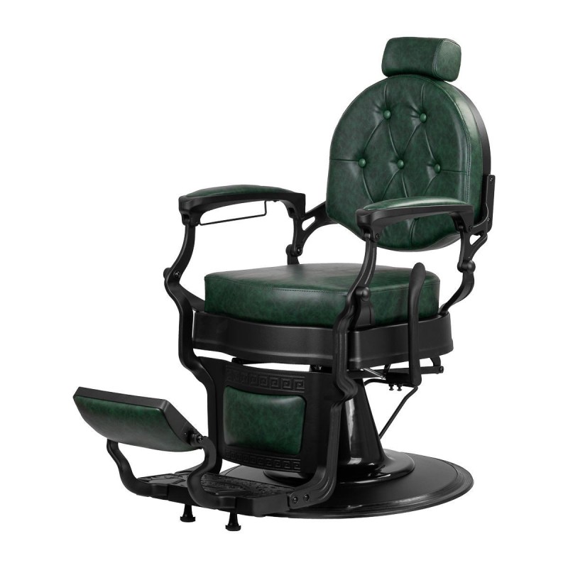 Gabbiano fotel barberski President zielony z czarną ramą