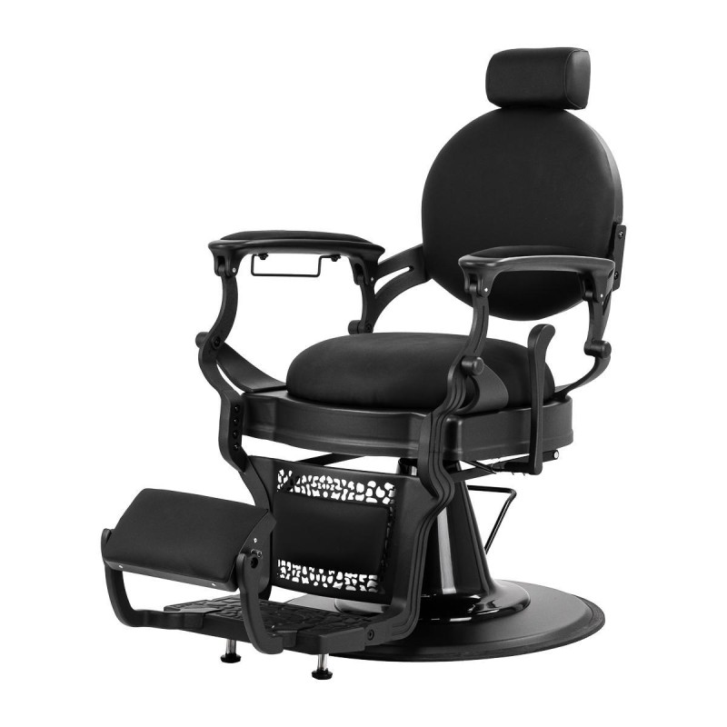 Gabbiano Fotel barberski Niccolo czarny bezguzikowy
