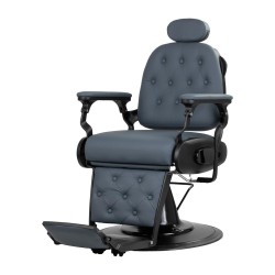 Gabbiano Fotel barberski Francesco grafitowy z czarną ramą