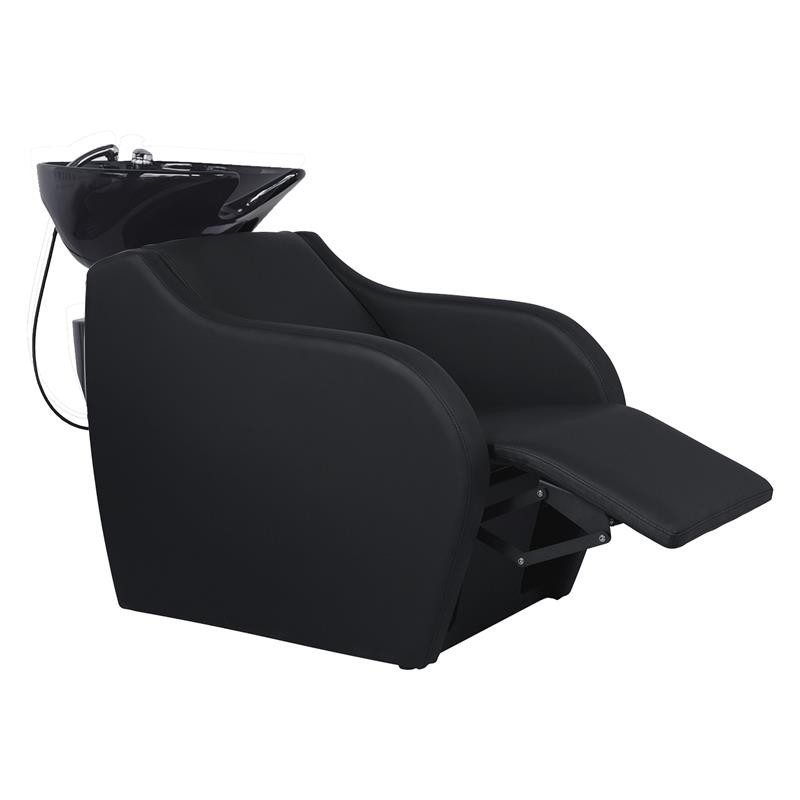 Myjnia fryzjerska WISP ROLL czarna z podnózkiem misa biała lub czarna -Myjnie fryzjerskie- 