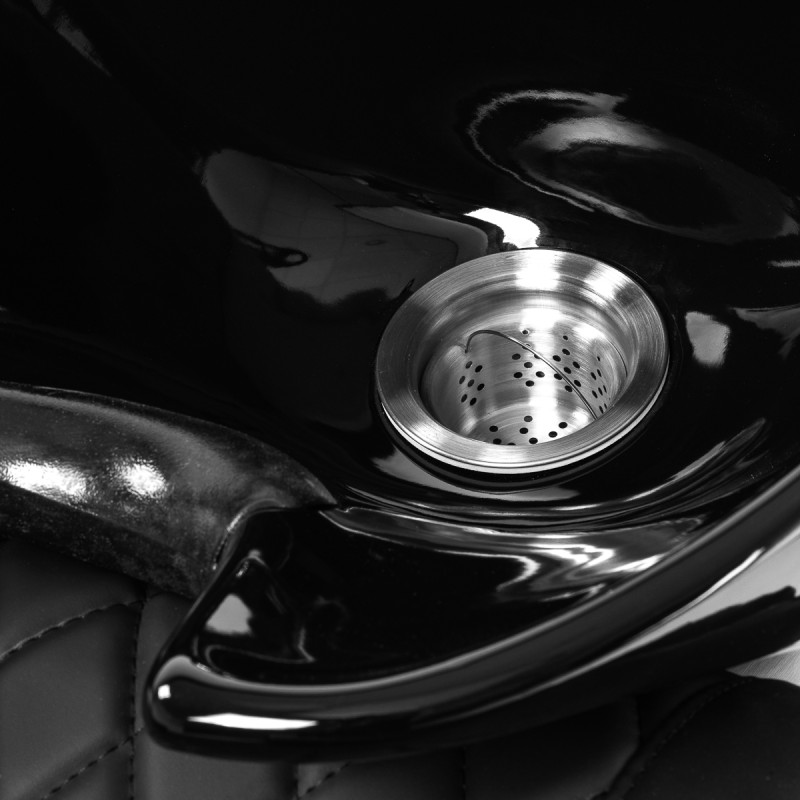 Gabbiano Myjnia fryzjerska Sylvia z elektrycznym podnóżkiem i masażem czarna