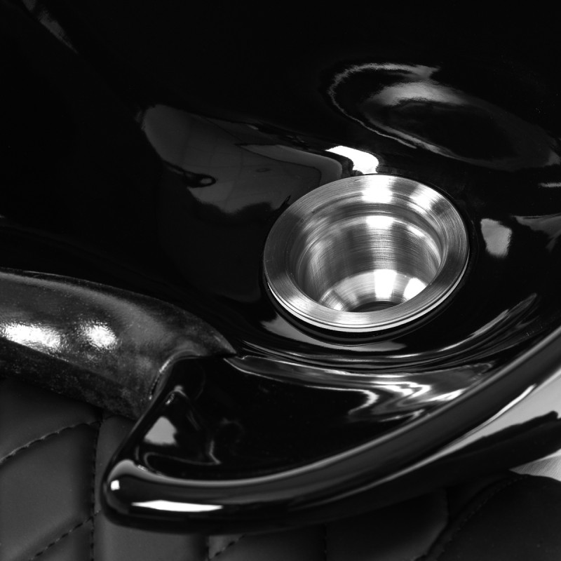 Black shampoo chair with massage