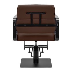 Czarno-czekoladowy fotel fryzjerski