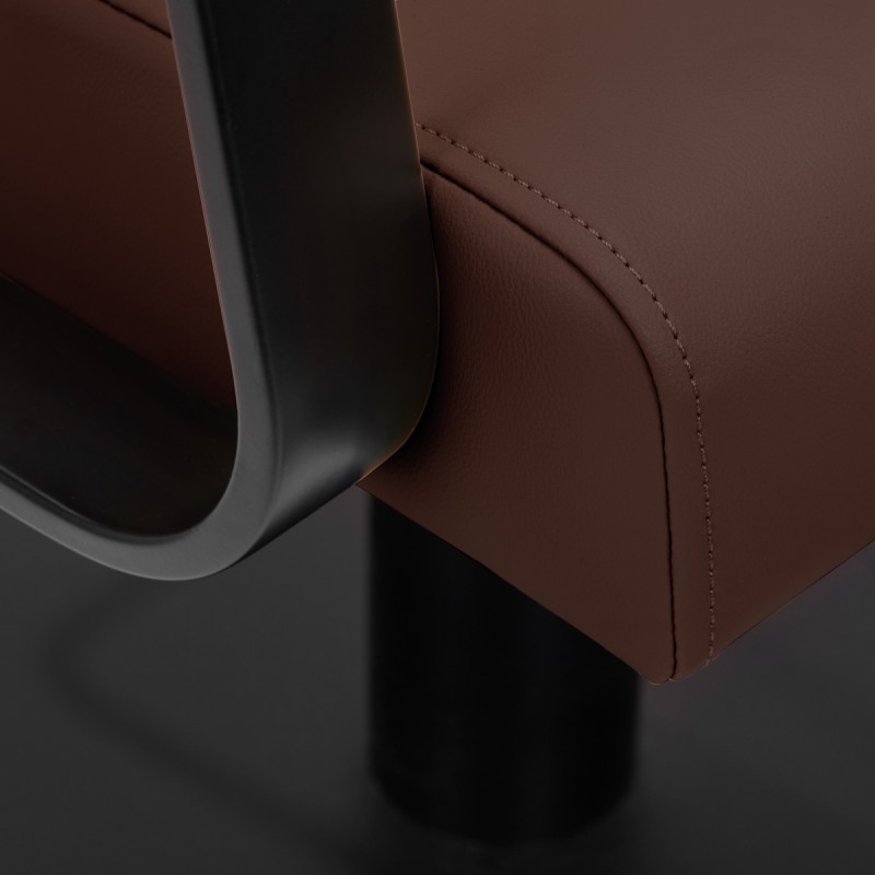 Czarno-czekoladowy fotel fryzjerski Havana