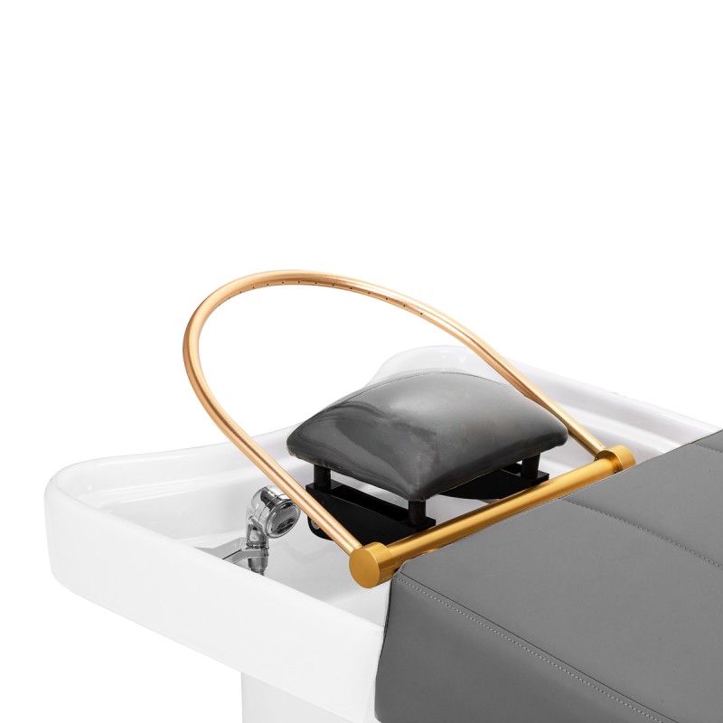 Gray reclining salon shampoo chair