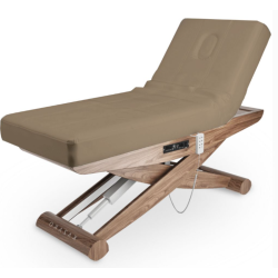 Łóżko zabiegowe LUNA X PLUS VibeSound z podgrzewaniem - Valencia Taupe -Łóżka kosmetyczne- 