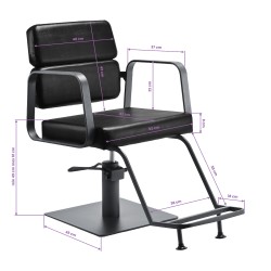 Szaro-czarny fotel fryzjerski Studio Line