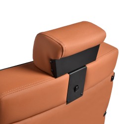 Gabbiano Fotel barberski Levi brązowy z czarną ramą bez przeszycia z tyłu