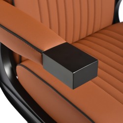 Gabbiano Fotel barberski Levi brązowy z czarną ramą bez przeszycia z tyłu