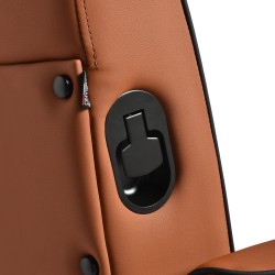 Gabbiano Fotel barberski Levi brązowy z czarną ramą bez przeszycia z tyłu