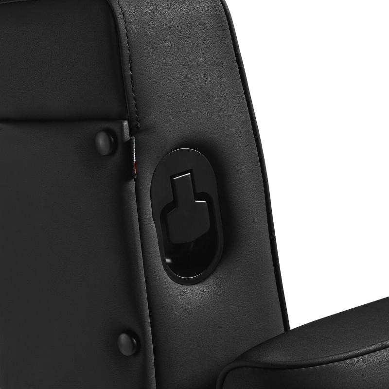 Black barber chair with footrest